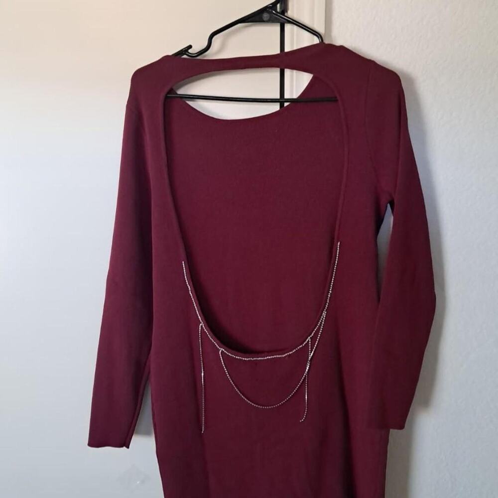 Asos design burgundy dress with